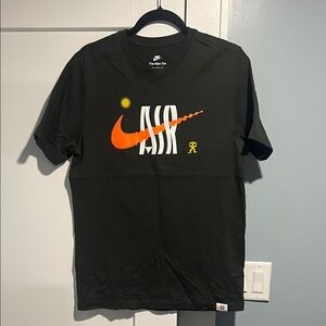 Nike Black T-Shirt with Orange and White Logo